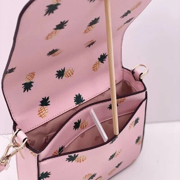 G Kate Spade Staci Square Pineapp Crossbody Pink Saffiano K7629 NWT $299 MSRP FS - Picture 9 of 14